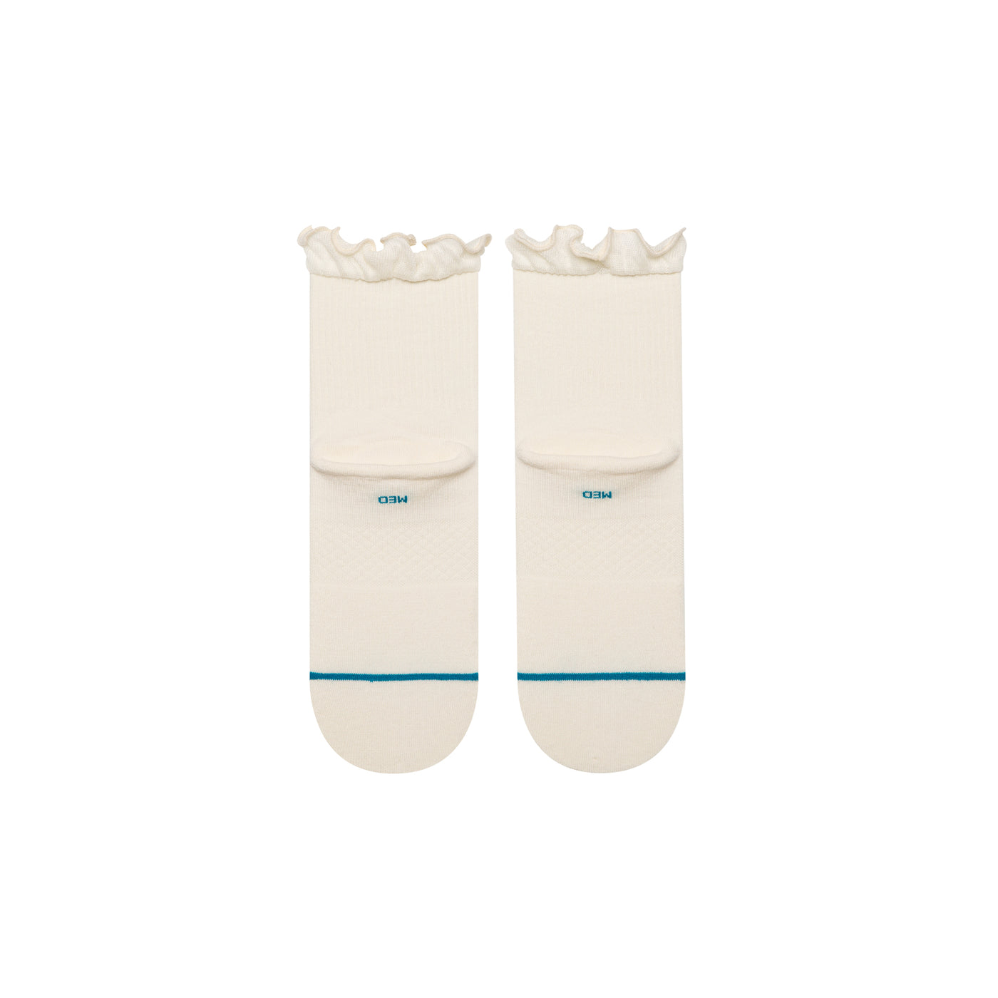 Ruffle Ivory Icon Quarter Ankle Socks -Women's