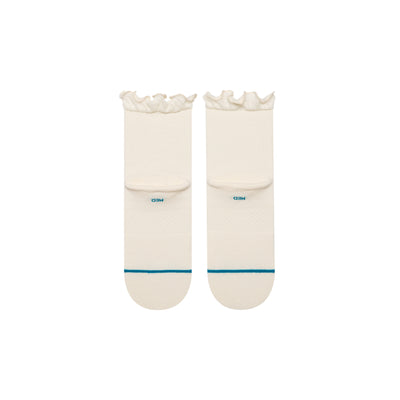 Ruffle Ivory Icon Quarter Ankle Socks -Women's