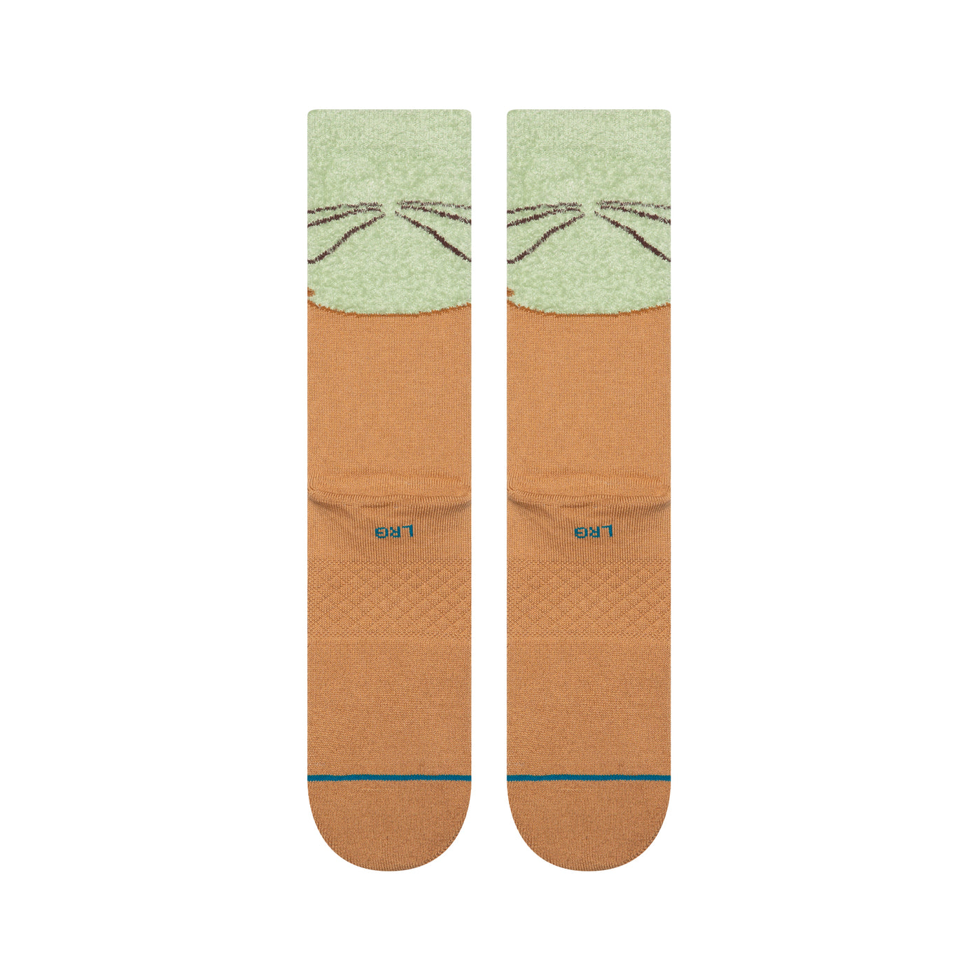 Star Wars Mstr Yoda Green Fuzzy Crew Socks - Men's