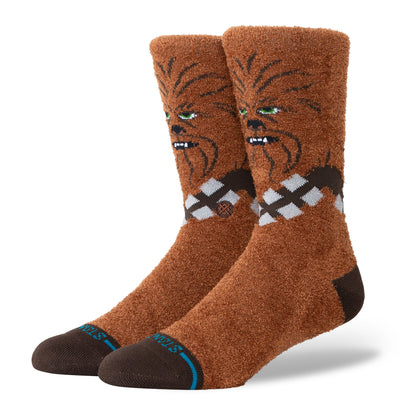 Star Wars Chewie Brown Poly Fuzzy  Crew Socks
