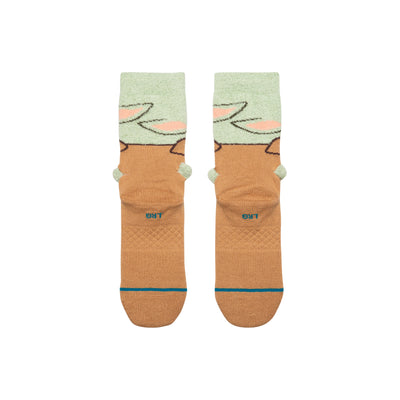 Star Wars Grogu Hungry Green Poly Fuzzy Crew Socks