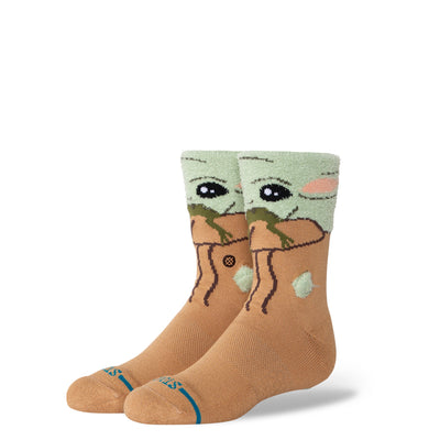 Star Wars Grogu Hungry Green Poly Fuzzy Crew Socks