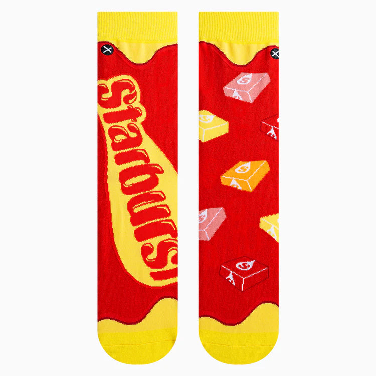 Men's Starburst crew socks front view showing the Starburst wordmark