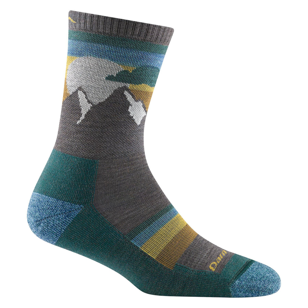 Women's Sunset Ledge mountain sunset micro crew socks shown flat from the side