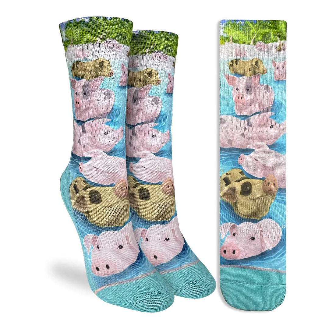 Swimming Pigs Crew Socks | Women&