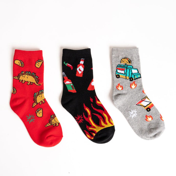 Tacosaurus Junior Crew Socks 3-Pack | Kids&