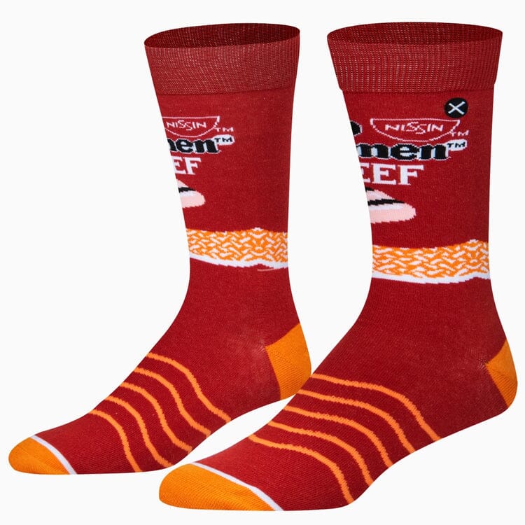 Top Ramen Beef Crew Socks | Men's - Knock Your Socks Off