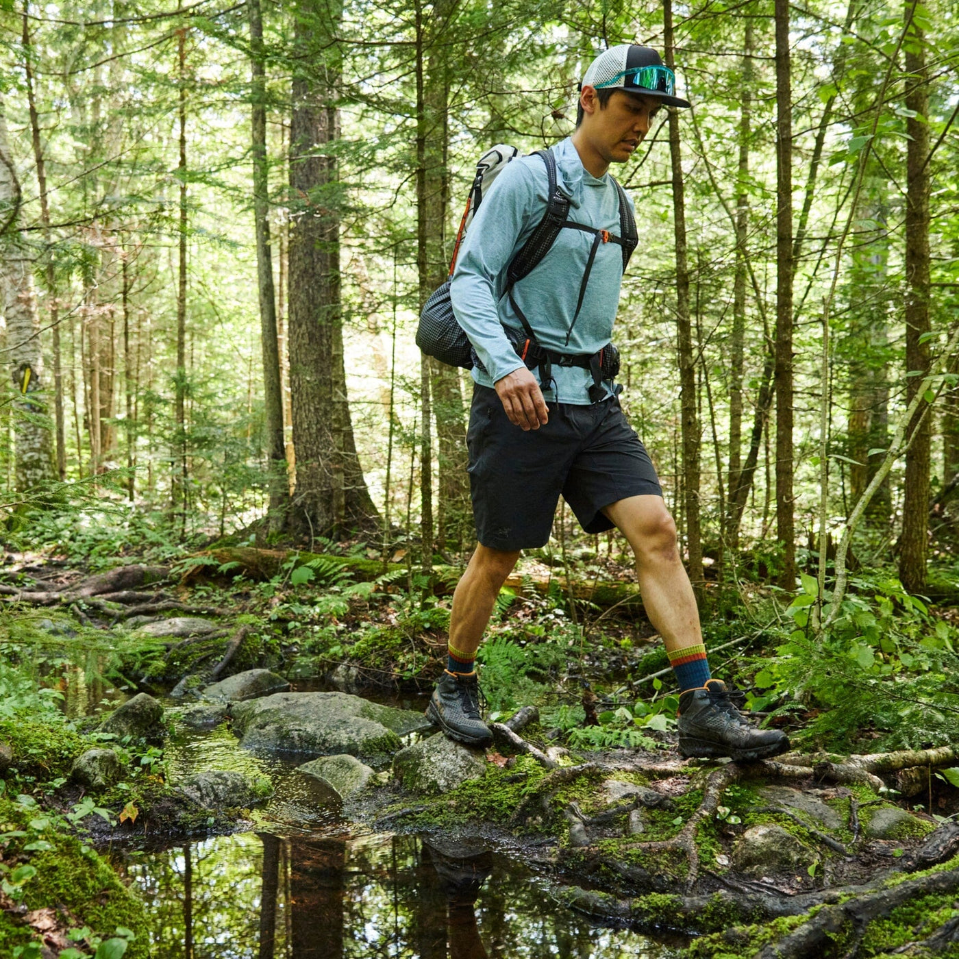 Via Ferrata Micro Crew Midweight With Cushion Dark Teal | Men's - Knock Your Socks Off