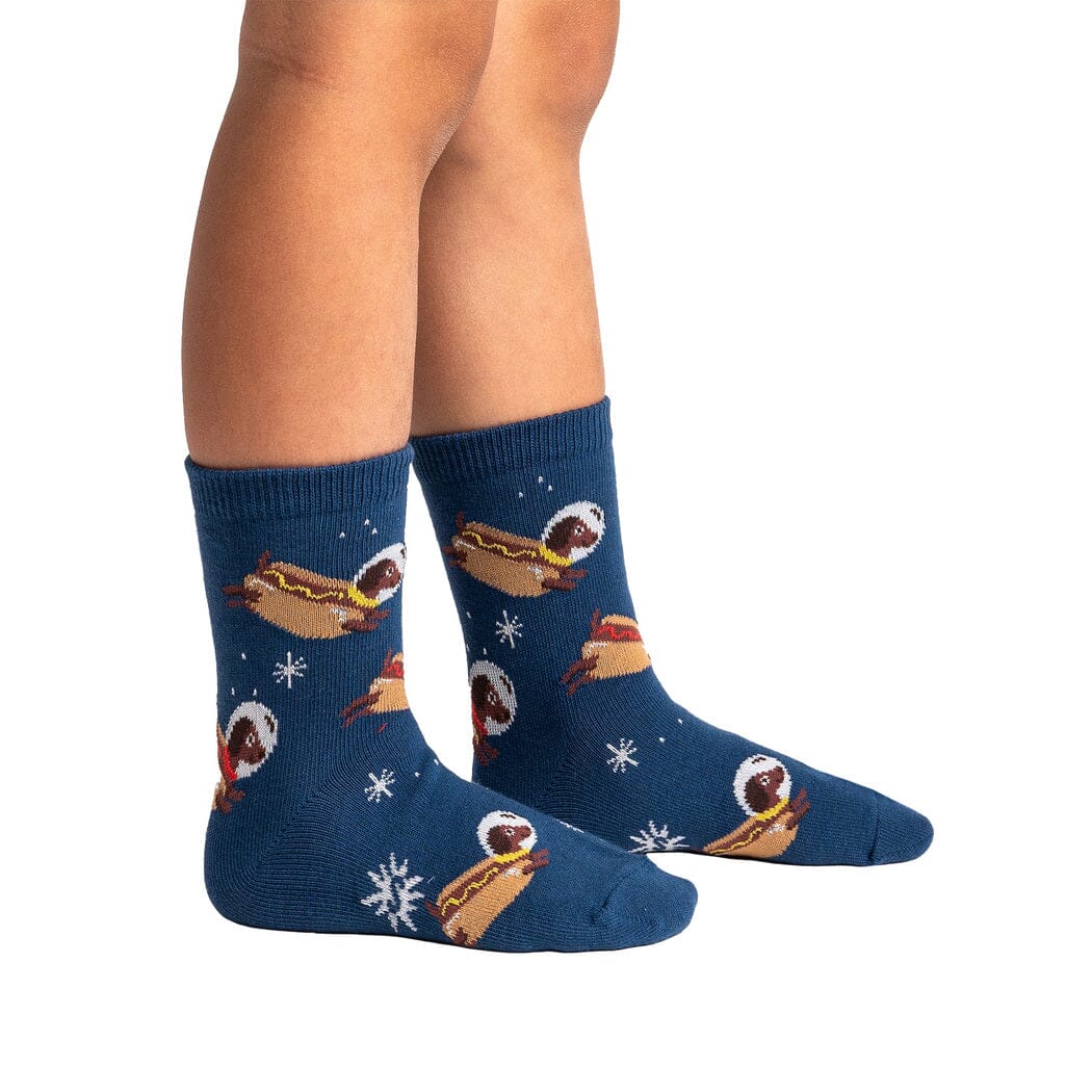 Weiner Dogs in Space Youth Crew Socks 3-Pack | Kids' - Knock Your Socks Off