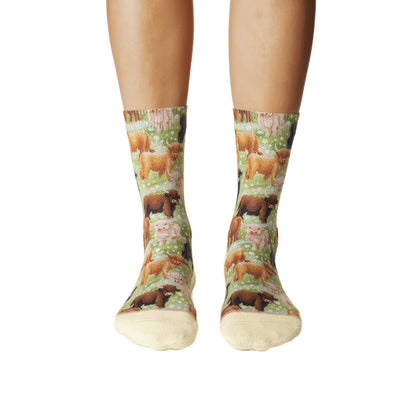 Highland Cow Crew Socks | Women's