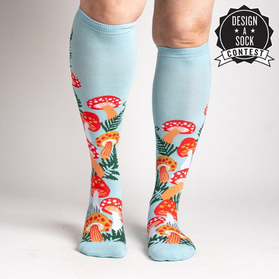 Wonderland Mushrooms Knee High Socks | Women's - Knock Your Socks Off