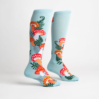 Wonderland Mushrooms Knee High Socks | Women's - Knock Your Socks Off