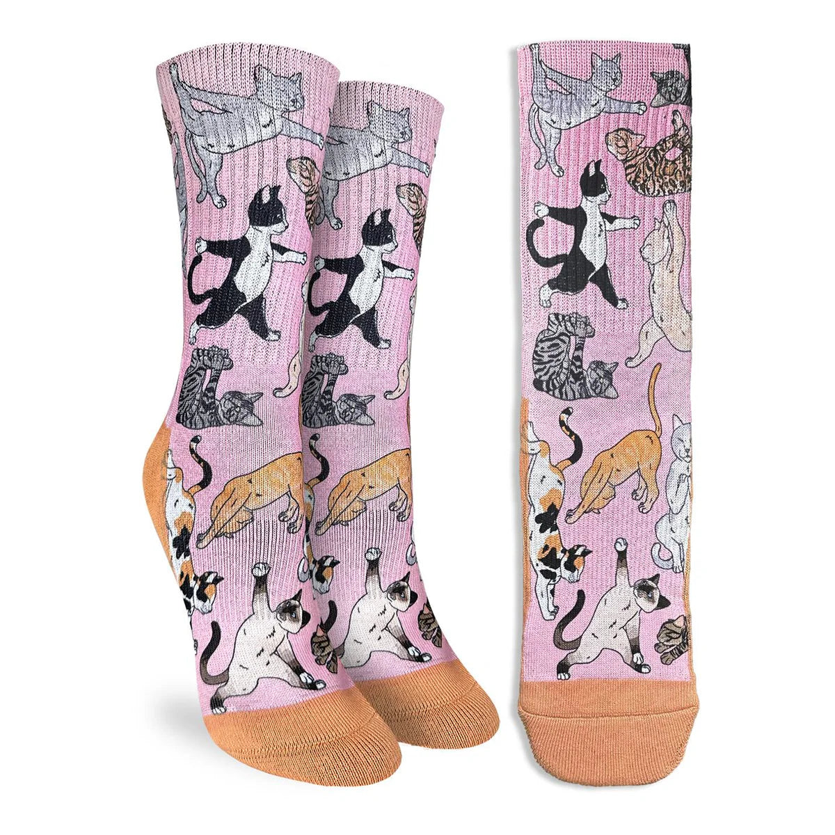 Yoga Cats Crew Socks | Women's - Knock Your Socks Off