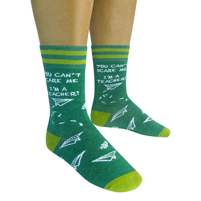 You Can't Scare Me I'm A Teacher Socks Crew Socks