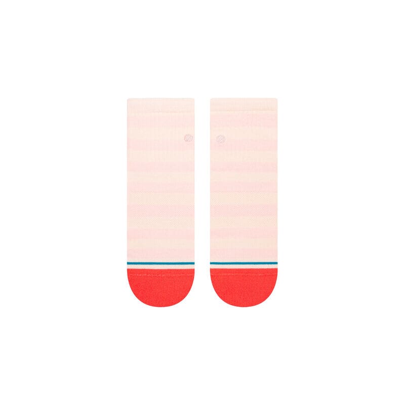 Back view of the Anything ankle socks showing the soft pink body and bold coral toe