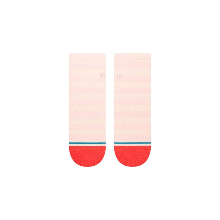 Back view of the Anything ankle socks showing the soft pink body and bold coral toe