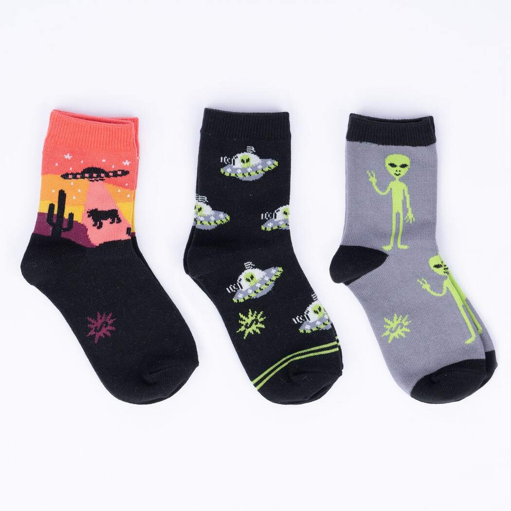 Area 51 Youth Crew Socks 3-Pack | Kids' - Knock Your Socks Off