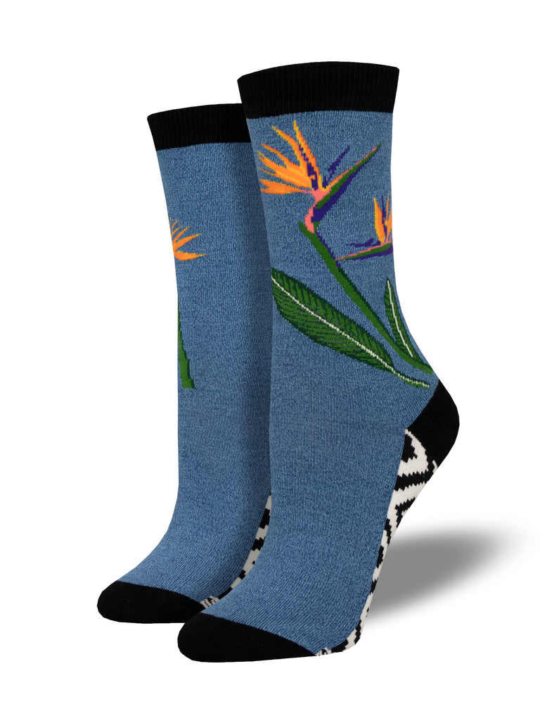 Bamboo Birds of Paradise Crew Socks | Women's - Knock Your Socks Off