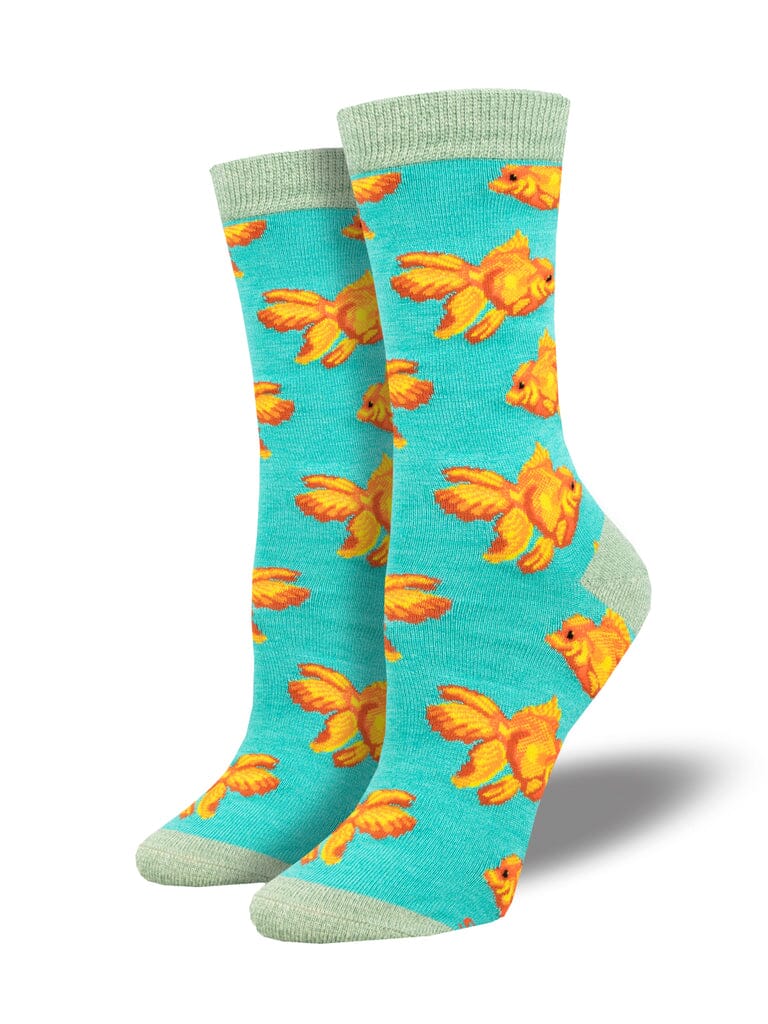 Bamboo "Goldfish" Crew Socks | Women's - Knock Your Socks Off