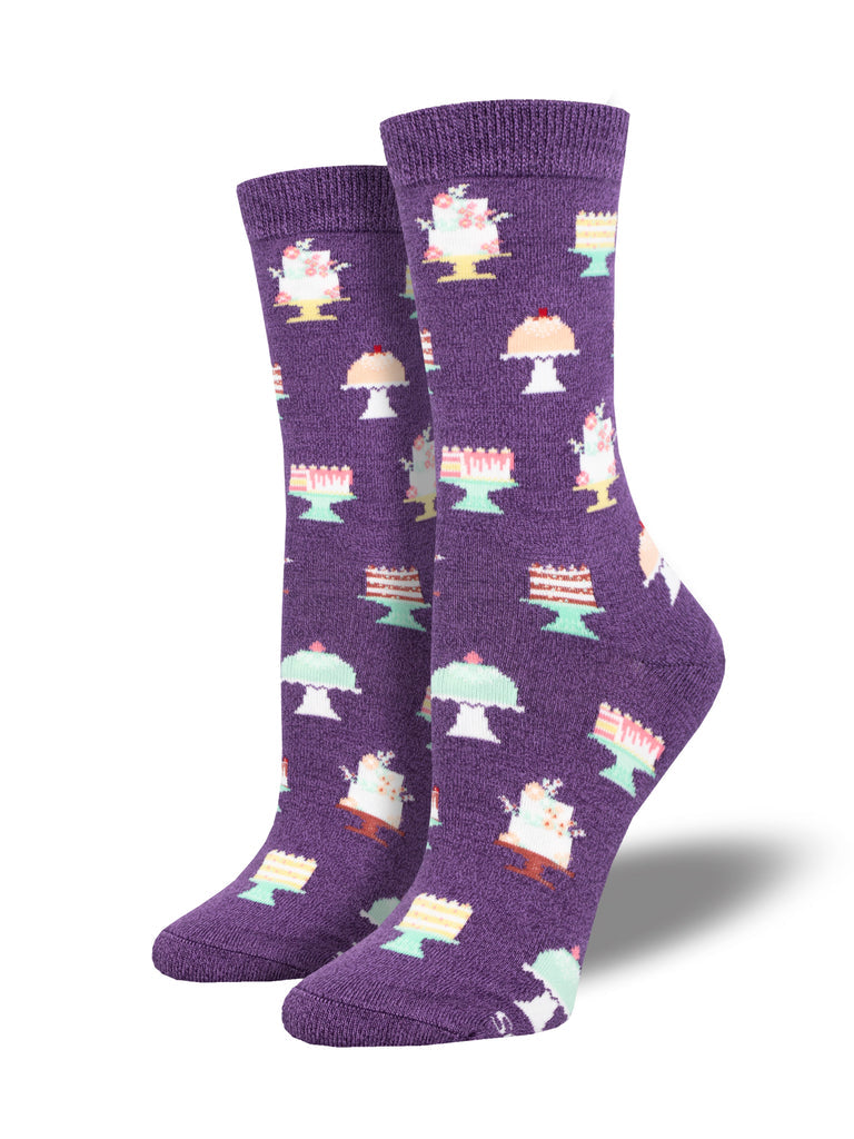 Bamboo Piece of Cake Crew Socks | Women's - Knock Your Socks Off