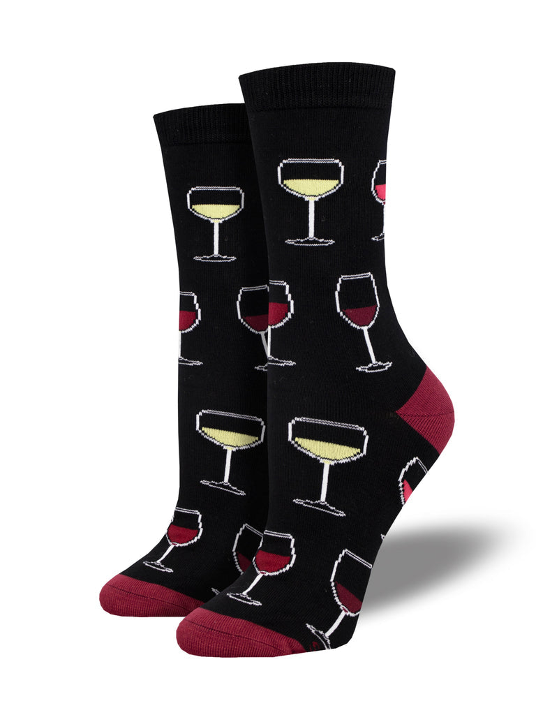 Bamboo Sip Sip Hooray Crew Socks | Women's - Knock Your Socks Off