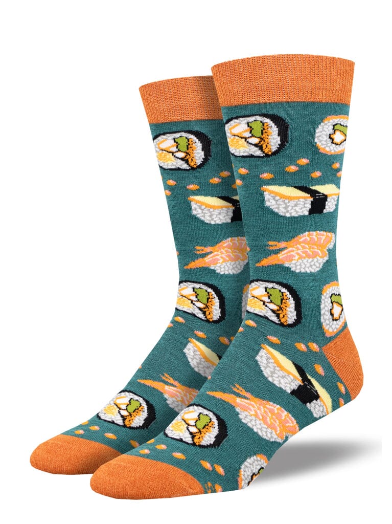 Bamboo "Sushi Come, Sushi Go" Crew Socks | Men's - Knock Your Socks Off