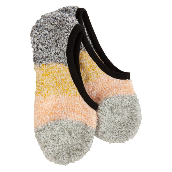 Black Multi Cozy Colorblock Footsie Slipper Socks | Women's - Knock Your Socks Off