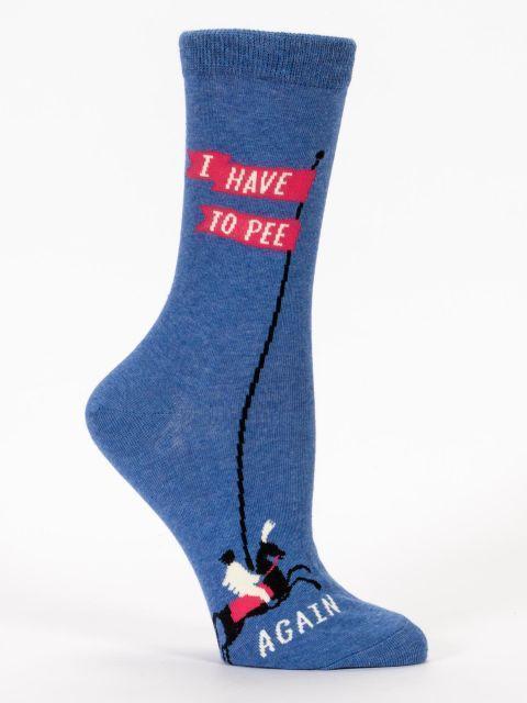 Blue Q - I Have to Pee...Again Crew Socks | Women's - Knock Your Socks Off