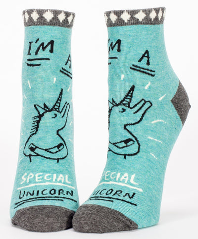 Blue Q - I'm A Special Unicorn Ankle Socks | Women's - Knock Your Socks Off