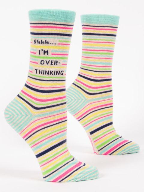 Blue Q - I'm Overthinking Crew Socks | Women's - Knock Your Socks Off