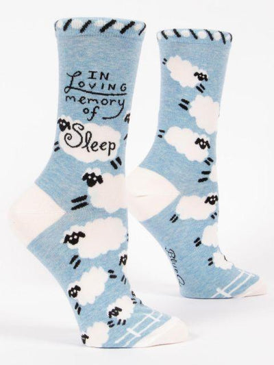 Blue Q - In Loving Memory of Sleep Crew Socks | Women's - Knock Your Socks Off