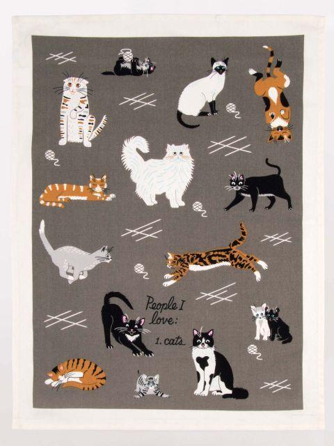 Blue Q - People I Love: Cats Dish Towel - Knock Your Socks Off