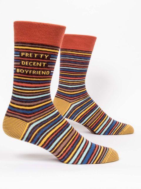 Blue Q - Pretty Decent Boyfriend Crew Socks | Men's - Knock Your Socks Off