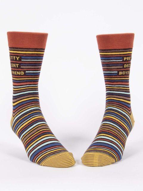 Blue Q - Pretty Decent Boyfriend Crew Socks | Men's - Knock Your Socks Off
