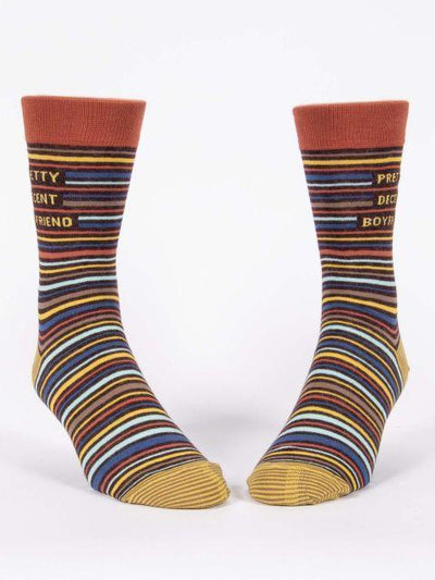 Blue Q - Pretty Decent Boyfriend Crew Socks | Men's - Knock Your Socks Off