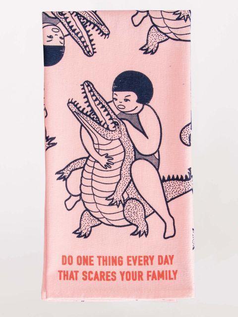 Blue Q - Scares Your Family Dish Towel - Knock Your Socks Off