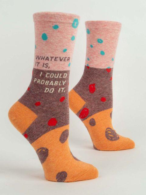 Blue Q - Whatever It Is, I Could Probably Do It Crew Socks | Women's - Knock Your Socks Off