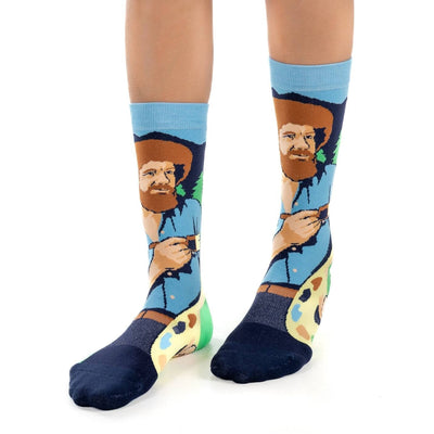 Bob Ross, Exploring Color Palettes Crew Socks | Women's - Knock Your Socks Off