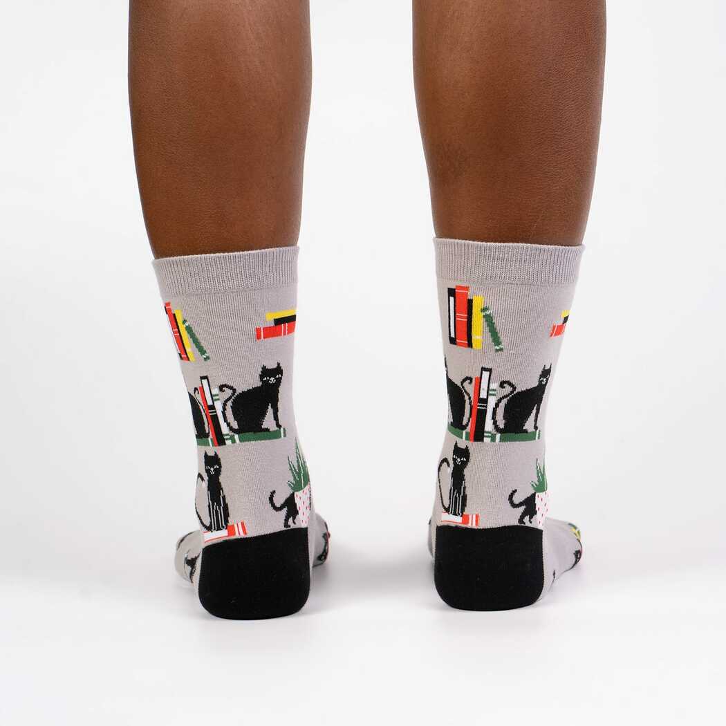 Booked for Meow Women's Crew Socks | Women's - Knock Your Socks Off