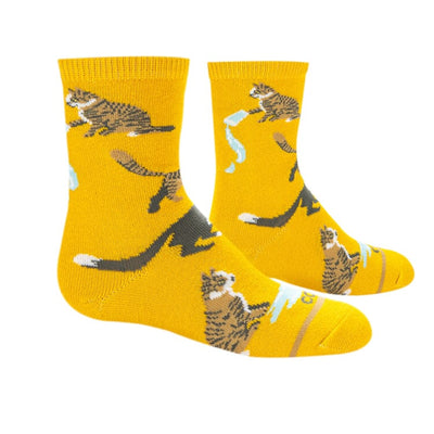 Cats Being Cats Crew Socks | Kids' - Knock Your Socks Off