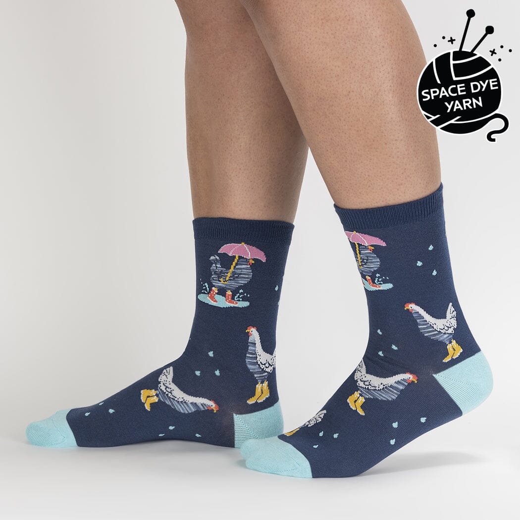 Chicken Little Crew Socks | Women's - Knock Your Socks Off