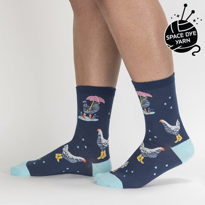 Chicken Little Crew Socks | Women's - Knock Your Socks Off