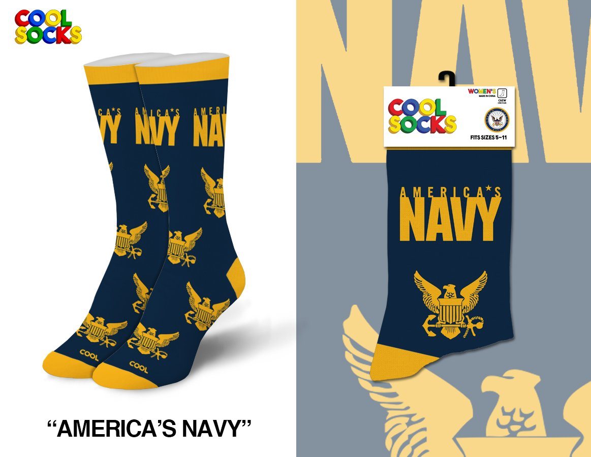 Cool Socks - America's Navy Crew Socks | Men's - Knock Your Socks Off