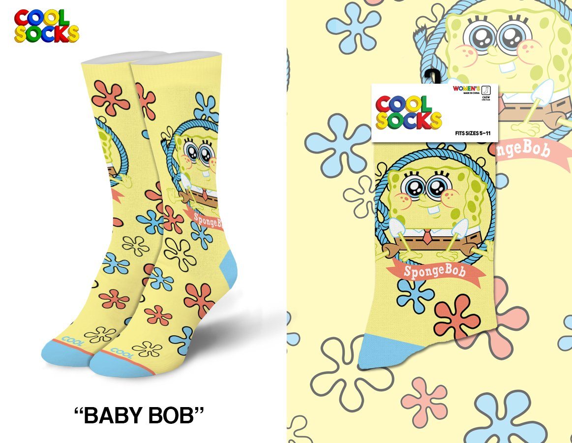Cool Socks - Spongebob Squarepants: Baby Bob Crew Socks | Women's - Knock Your Socks Off