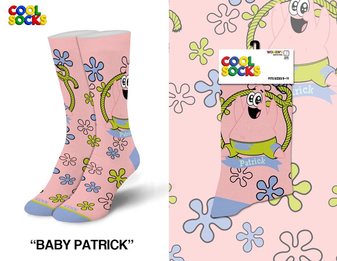 Cool Socks - Spongebob Squarepants: Baby Patrick Crew Socks | Women's - Knock Your Socks Off