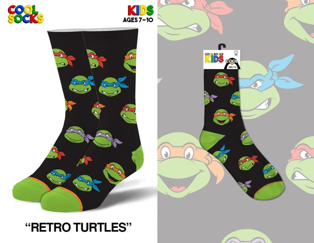 Cool Socks - TMNT: Teenage Mutant Ninja Turtles Heads Crew Socks | Kids&