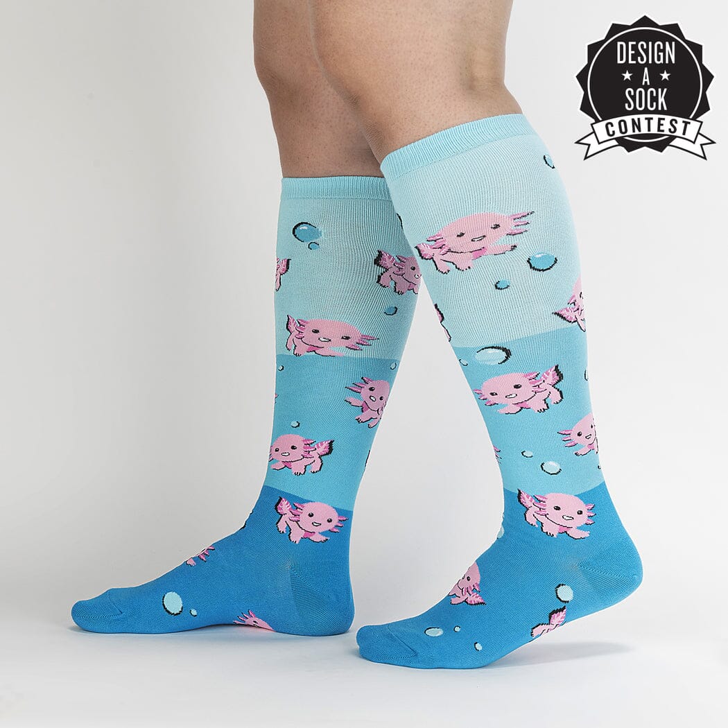Dancing Axolotl Knee High Socks | Women's - Knock Your Socks Off