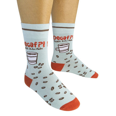 "Decaf? That’s Adorable" Coffee Crew Socks | Unisex - Knock Your Socks Off