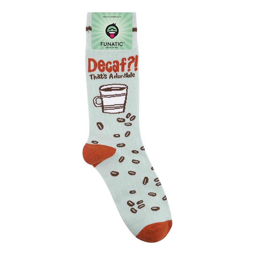 "Decaf? That’s Adorable" Coffee Crew Socks | Unisex - Knock Your Socks Off