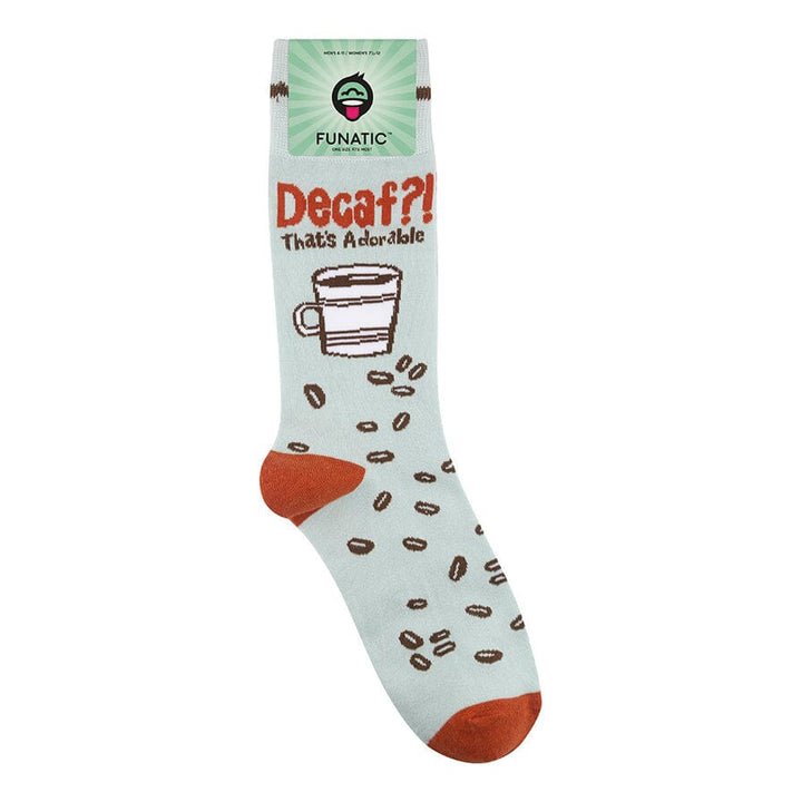 "Decaf? That’s Adorable" Coffee Crew Socks | Unisex - Knock Your Socks Off